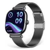 Ksix - Smartwatch Iria, Pantalla AMOLED 1.7", Autonomía 4 días, Correa metal y silicona, Modos deporte y salud, Llamadas, Negro