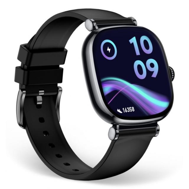 Ksix - Smartwatch Iria, Pantalla AMOLED 1.7", Autonomía 4 días, Correa metal y silicona, Modos deporte y salud, Llamadas, Negro
