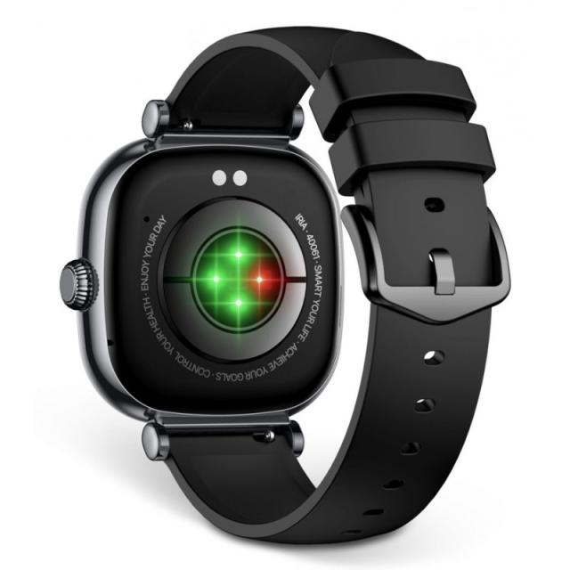 Ksix - Smartwatch Iria, Pantalla AMOLED 1.7", Autonomía 4 días, Correa metal y silicona, Modos deporte y salud, Llamadas, Negro