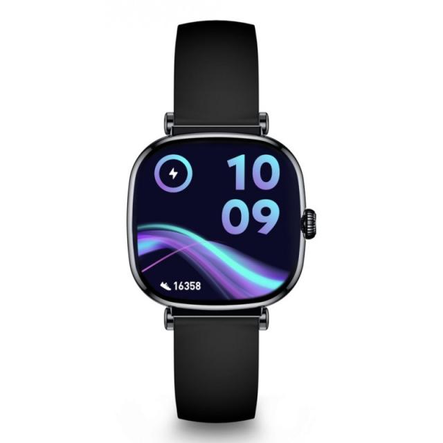 Ksix - Smartwatch Iria, Pantalla AMOLED 1.7", Autonomía 4 días, Correa metal y silicona, Modos deporte y salud, Llamadas, Negro