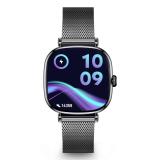 Ksix - Smartwatch Iria, Pantalla AMOLED 1.7", Autonomía 4 días, Correa metal y silicona, Modos deporte y salud, Llamadas, Negro