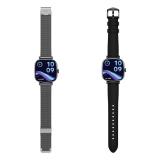 Ksix - Smartwatch Iria, Pantalla AMOLED 1.7", Autonomía 4 días, Correa metal y silicona, Modos deporte y salud, Llamadas, Negro