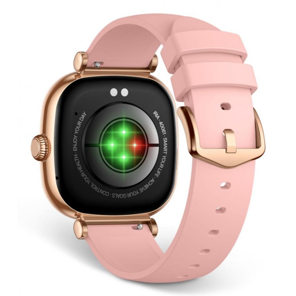 Ksix - Smartwatch Iria, Pantalla AMOLED 1.7", Autonomía 4 días, Correa metal y silicona, Modos deporte y salud, Llamadas, Rosa