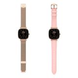 Ksix - Smartwatch Iria, Pantalla AMOLED 1.7", Autonomía 4 días, Correa metal y silicona, Modos deporte y salud, Llamadas, Rosa