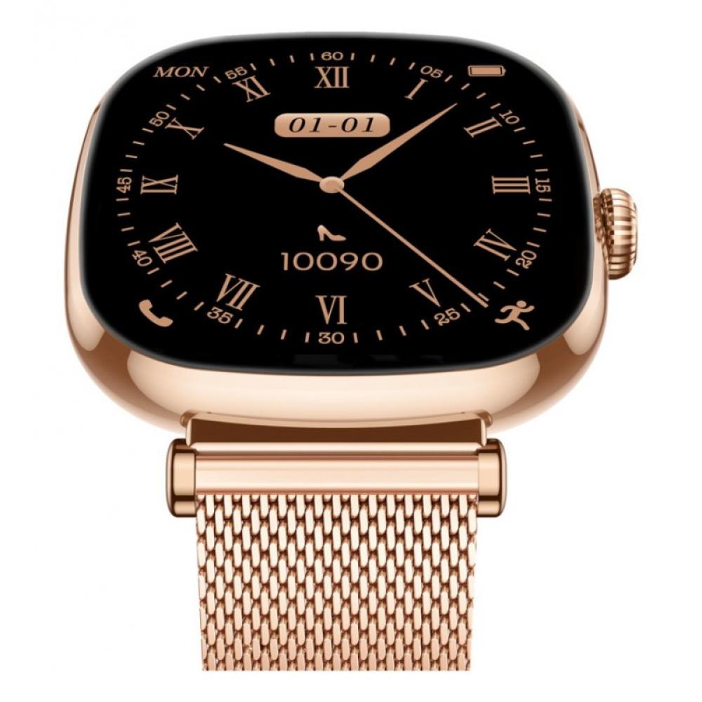 Ksix - Smartwatch Iria, Pantalla AMOLED 1.7", Autonomía 4 días, Correa metal y silicona, Modos deporte y salud, Llamadas, Rosa