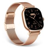 Ksix - Smartwatch Iria, Pantalla AMOLED 1.7", Autonomía 4 días, Correa metal y silicona, Modos deporte y salud, Llamadas, Rosa