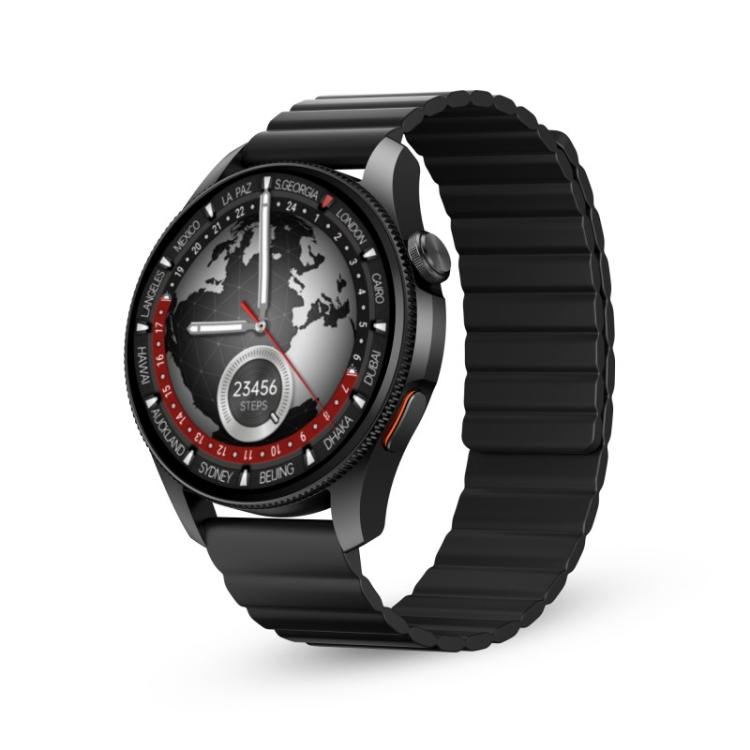Ksix - Smartwatch Horizon, GPS, Pantalla AMOLED 1.43", Autonomía 10 días, Brújula digital, 3 ATM, Modo deporte y salud, Negro