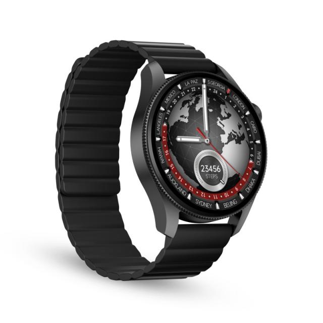 Ksix - Smartwatch Horizon, GPS, Pantalla AMOLED 1.43", Autonomía 10 días, Brújula digital, 3 ATM, Modo deporte y salud, Negro