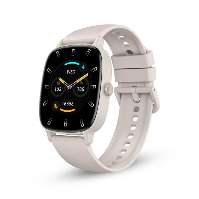 Ksix - Smartwatch Pulse, Pantalla 1.83", Autonomía 7 días, Modo deporte y salud, Llamadas, IP68, Beige