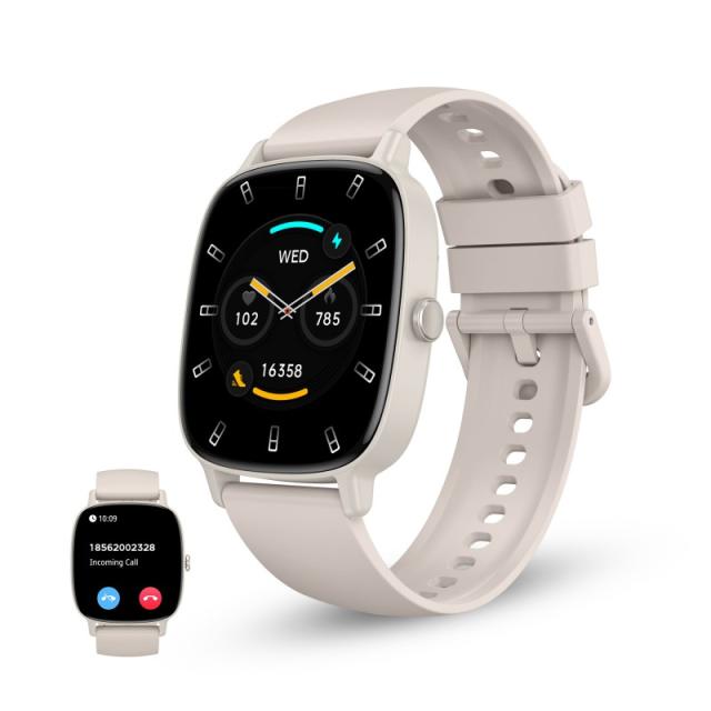 Ksix - Smartwatch Pulse, Pantalla 1.83", Autonomía 7 días, Modo deporte y salud, Llamadas, IP68, Beige