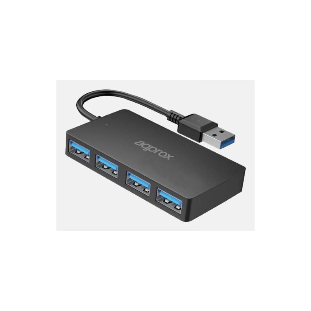 Approx - APPC49V2 hub de interfaz USB 3.2 Gen 1 (3.1 Gen 1) Type-A 5000 Mbit/s Negro