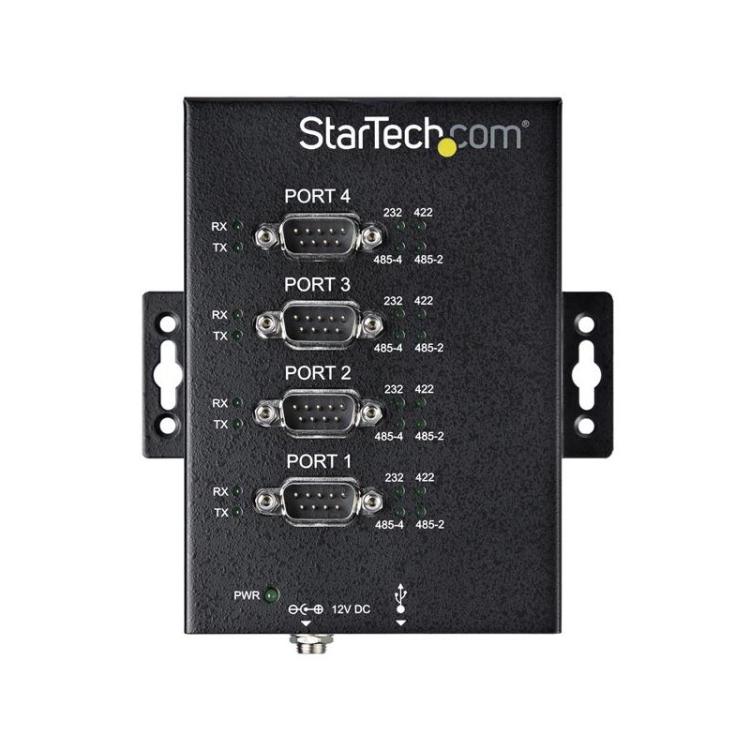 StarTech.com - Adaptador Hub Serie RS232/RS485/RS422 a 4 puertos USB - Convertidor Ladrón USB 2.0 a Serial DB9 - IP30 - de Monta
