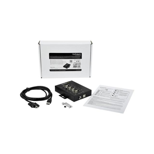 StarTech.com - Adaptador Hub Serie RS232/RS485/RS422 a 4 puertos USB - Convertidor Ladrón USB 2.0 a Serial DB9 - IP30 - de Monta