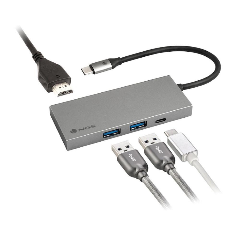 NGS - WONDER DOCK4 PRO USB Tipo C 5000 Mbit/s Aluminio
