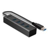 Lindy - 43324 hub de interfaz USB 3.2 Gen 1 (3.1 Gen 1) Type-A 5000 Mbit/s Negro