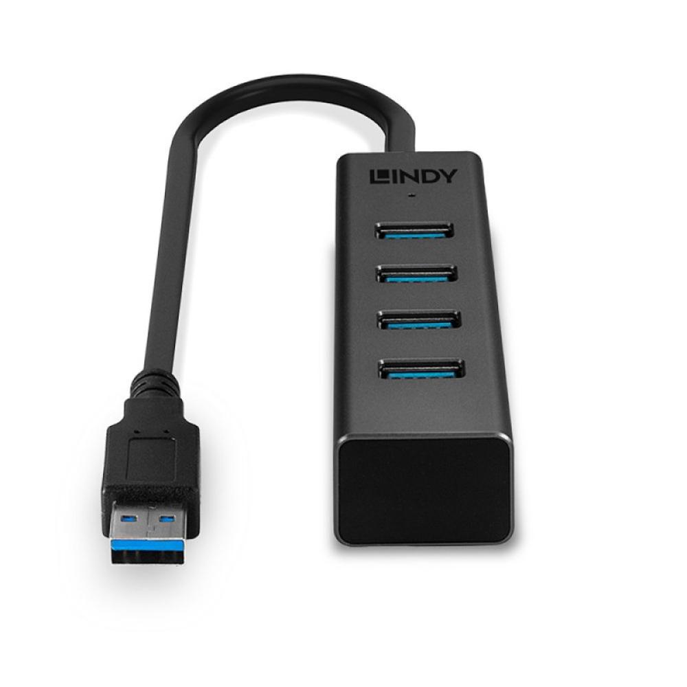 Lindy - 43324 hub de interfaz USB 3.2 Gen 1 (3.1 Gen 1) Type-A 5000 Mbit/s Negro