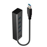 Lindy - 43324 hub de interfaz USB 3.2 Gen 1 (3.1 Gen 1) Type-A 5000 Mbit/s Negro