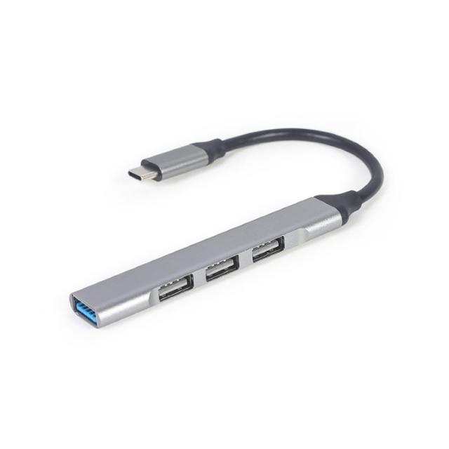 Gembird - UHB-CM-U3P1U2P3-03 hub de interfaz USB 3.2 Gen 1 (3.1 Gen 1) Type-C 5000 Mbit/s Plata
