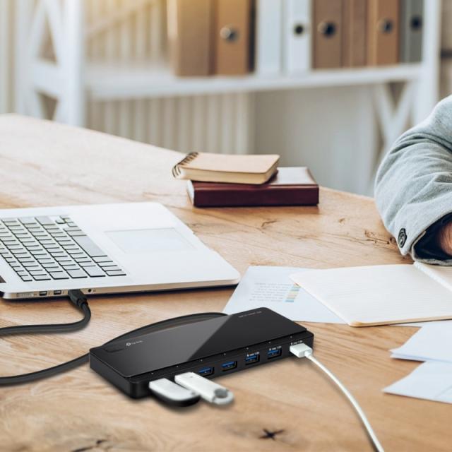 TP-Link - UH700 hub de interfaz USB 3.2 Gen 1 (3.1 Gen 1) Micro-B 5000 Mbit/s Negro