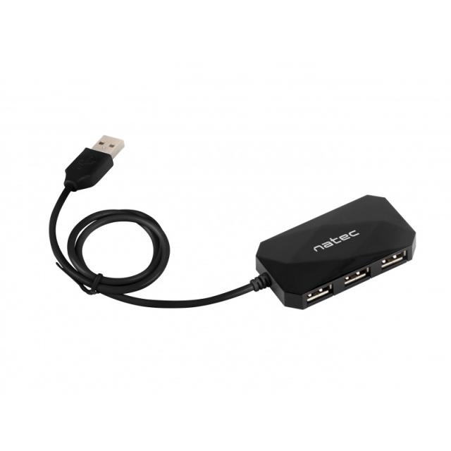 NATEC - NHU-0647 hub de interfaz USB 2.0 480 Mbit/s Negro