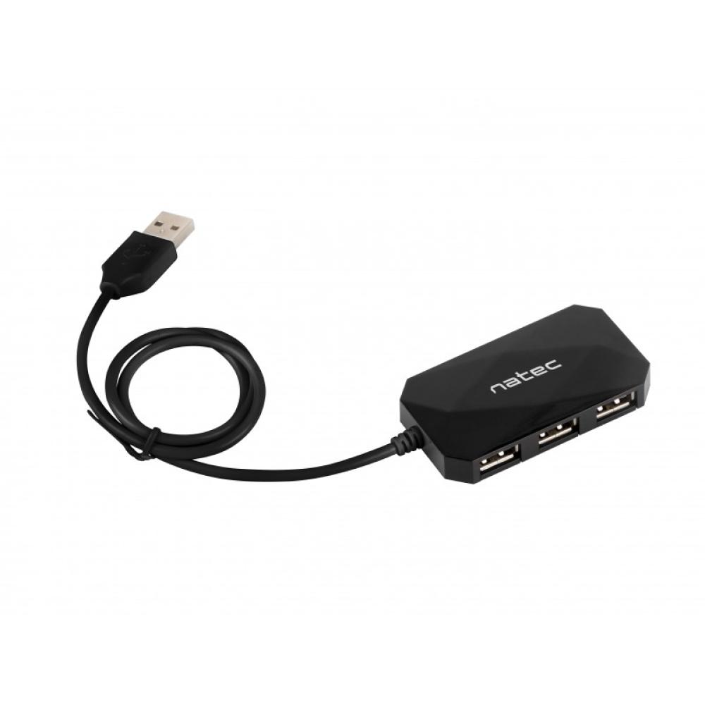 NATEC - NHU-0647 hub de interfaz USB 2.0 480 Mbit/s Negro