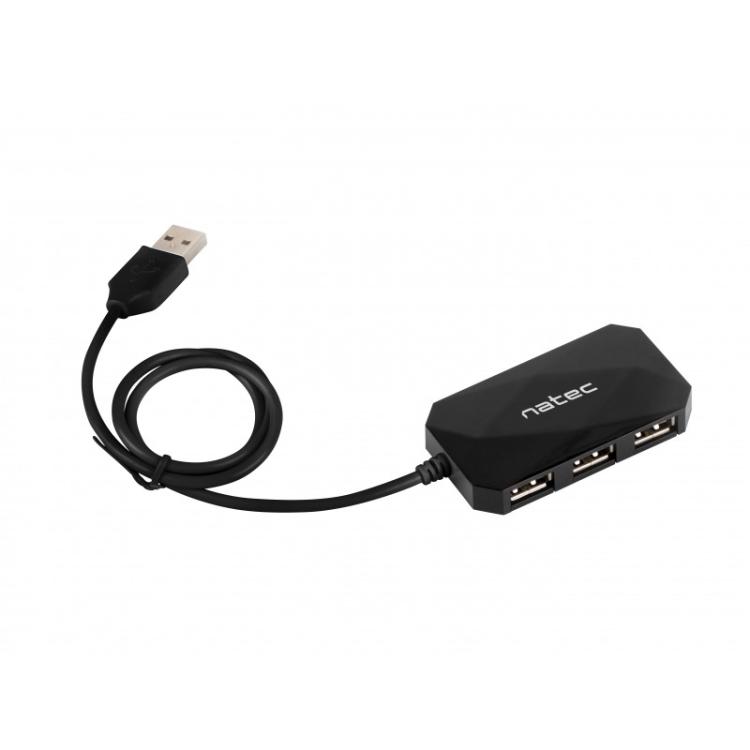 NATEC - NHU-0647 hub de interfaz USB 2.0 480 Mbit/s Negro