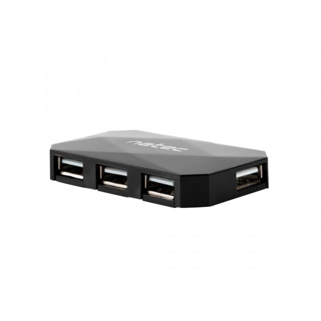NATEC - NHU-0647 hub de interfaz USB 2.0 480 Mbit/s Negro