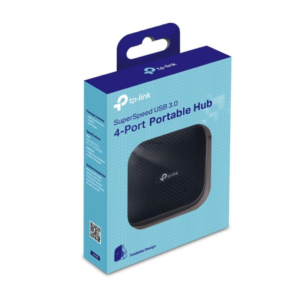 TP-Link - UH400 hub de interfaz USB 3.2 Gen 1 (3.1 Gen 1) Type-A 5000 Mbit/s Negro