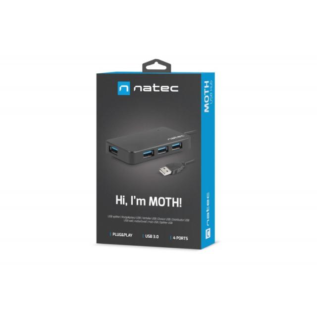 NATEC - Moth USB 2.0 5000 Mbit/s Negro
