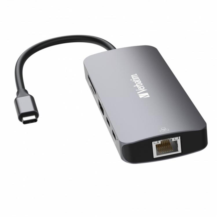 Verbatim - CMH-09 USB Tipo C 10000 Mbit/s Plata