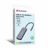 Verbatim - CMH-09 USB Tipo C 10000 Mbit/s Plata