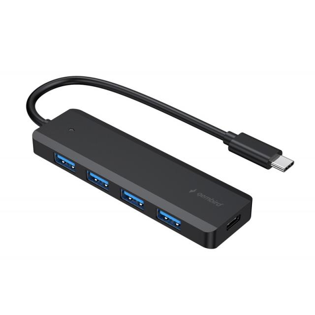 Gembird - UHB-CM-U3P4P-01 hub de interfaz USB 3.2 Gen 1 (3.1 Gen 1) Type-C Negro