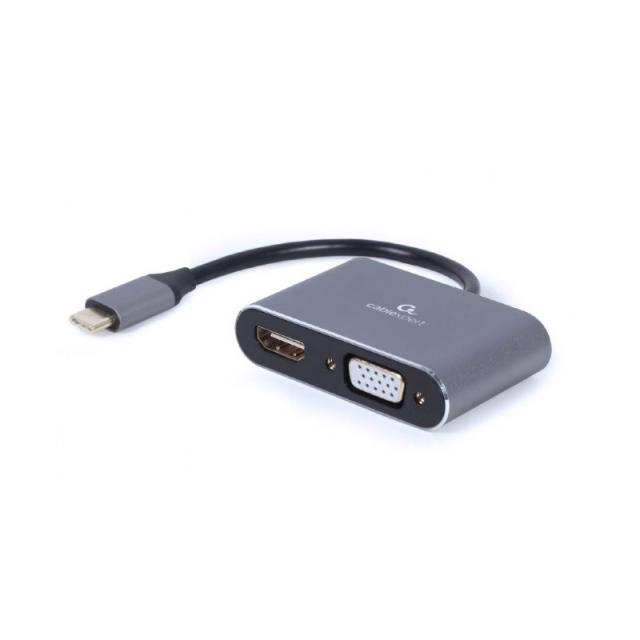 Gembird - A-USB3C-HDMIVGA-01 Adaptador gráfico USB 3840 x 2160 Pixeles Gris