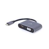 Gembird - A-USB3C-HDMIVGA-01 Adaptador gráfico USB 3840 x 2160 Pixeles Gris