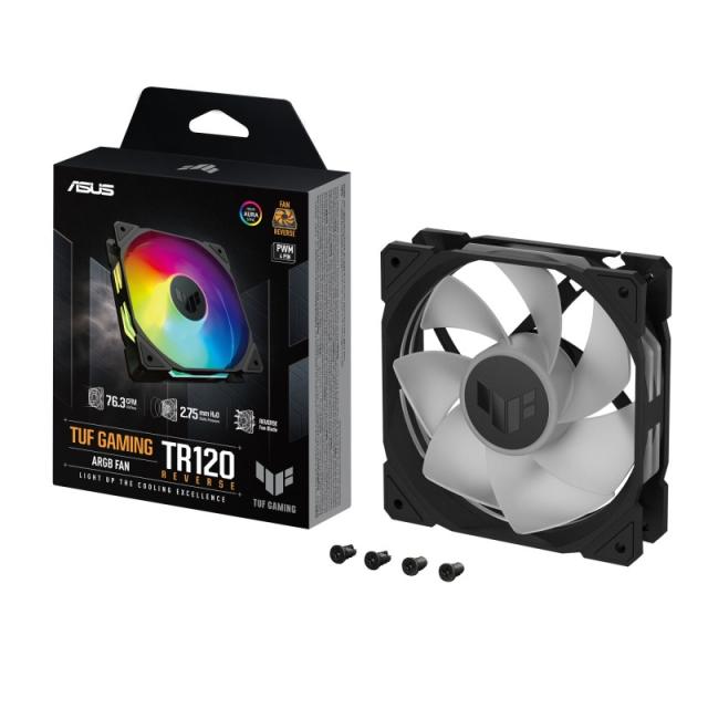 ASUS - TUF Gaming TR120 ARGB Reverse Fan - Single Pack Carcasa del ordenador Ventilador 12 cm Negro