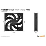 be quiet! - SILENT WINGS PRO 4 / 140mm PWM Carcasa del ordenador Ventilador 14 cm Negro 1 pieza(s)