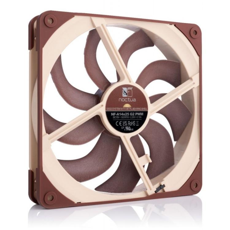 Noctua - NF-A14X25 G2 PWM sistema de refrigeración para ordenador Carcasa del ordenador Ventilador 14 cm Beige 1 pieza(s)