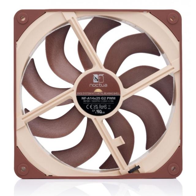 Noctua - NF-A14X25 G2 PWM sistema de refrigeración para ordenador Carcasa del ordenador Ventilador 14 cm Beige 1 pieza(s)