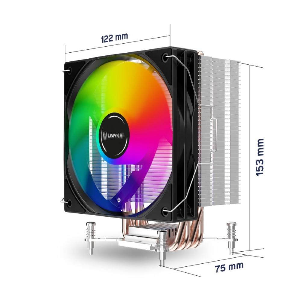 UNYKAch - UNYCOOL H41 ARGB Procesador Refrigerador de aire 12 cm Negro, Blanco 1 pieza(s)