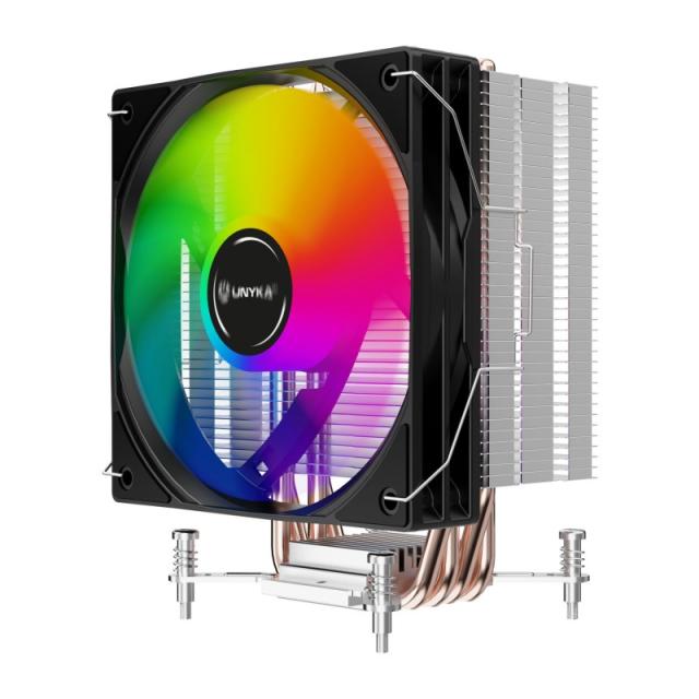 UNYKAch - UNYCOOL H41 ARGB Procesador Refrigerador de aire 12 cm Negro, Blanco 1 pieza(s)