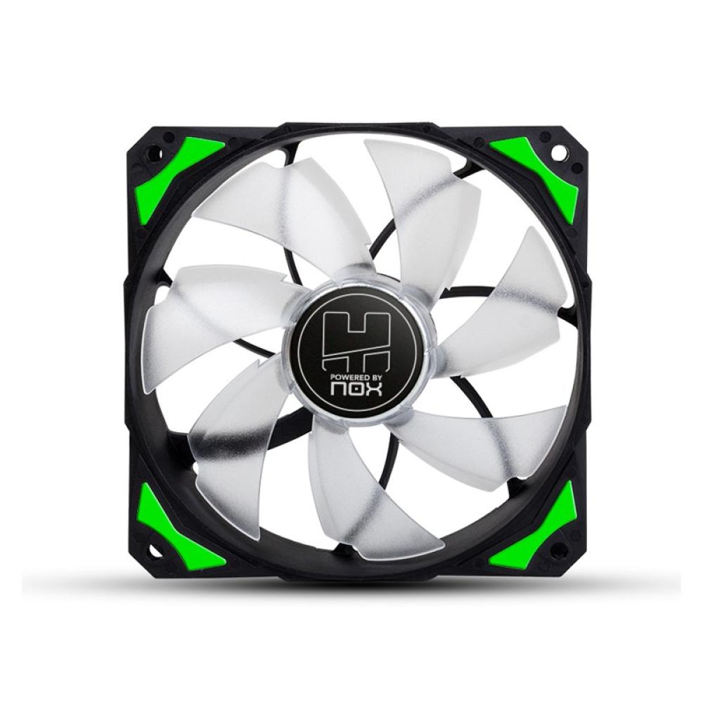 NOX - Hummer H-Fan LED Carcasa del ordenador Ventilador 12 cm Negro, Verde, Blanco