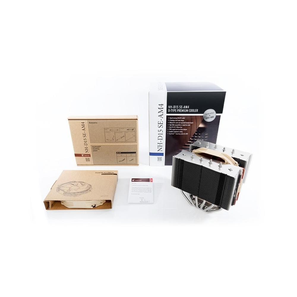 Noctua - NH-D15 SE-AM4 sistema de refrigeración para ordenador Procesador Enfriador Beige, Marrón, Acero inoxidable