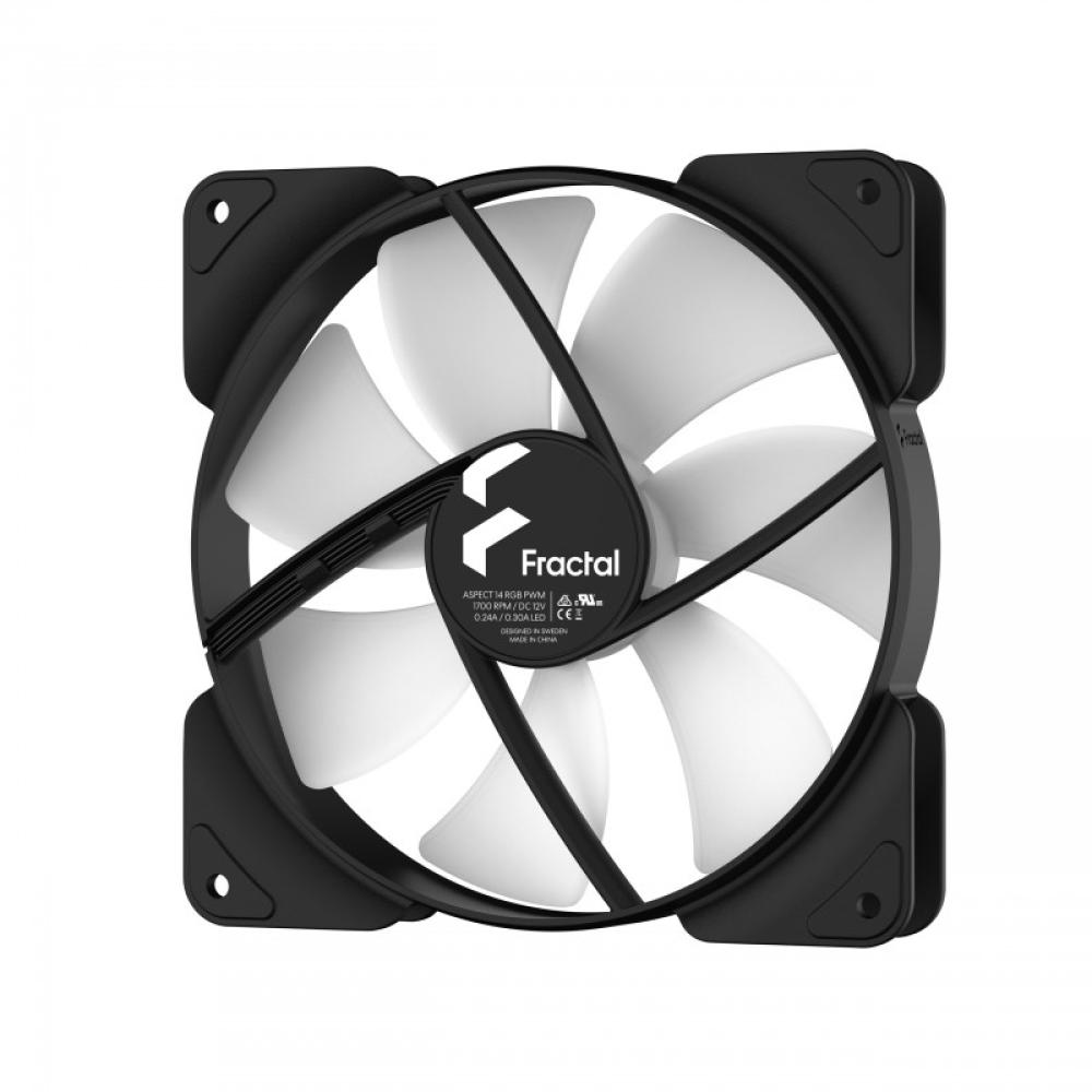 Fractal Design - Aspect 14 RGB PWM Carcasa del ordenador Ventilador 14 cm Negro 3 pieza(s)