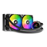 Sharkoon - S80 RGB Carcasa del ordenador, Procesador Sistema de refrigeración líquida todo en uno 12 cm Negro 1 pieza(s)