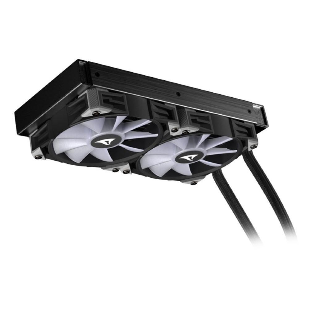 Sharkoon - S80 RGB Carcasa del ordenador, Procesador Sistema de refrigeración líquida todo en uno 12 cm Negro 1 pieza(s)