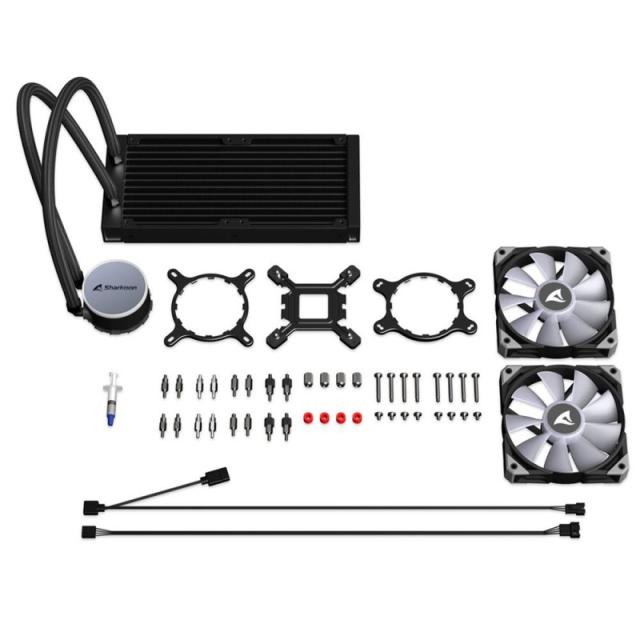 Sharkoon - S70 rgb Carcasa del ordenador, Procesador Sistema de refrigeración líquida todo en uno 12 cm Negro 1 pieza(s)