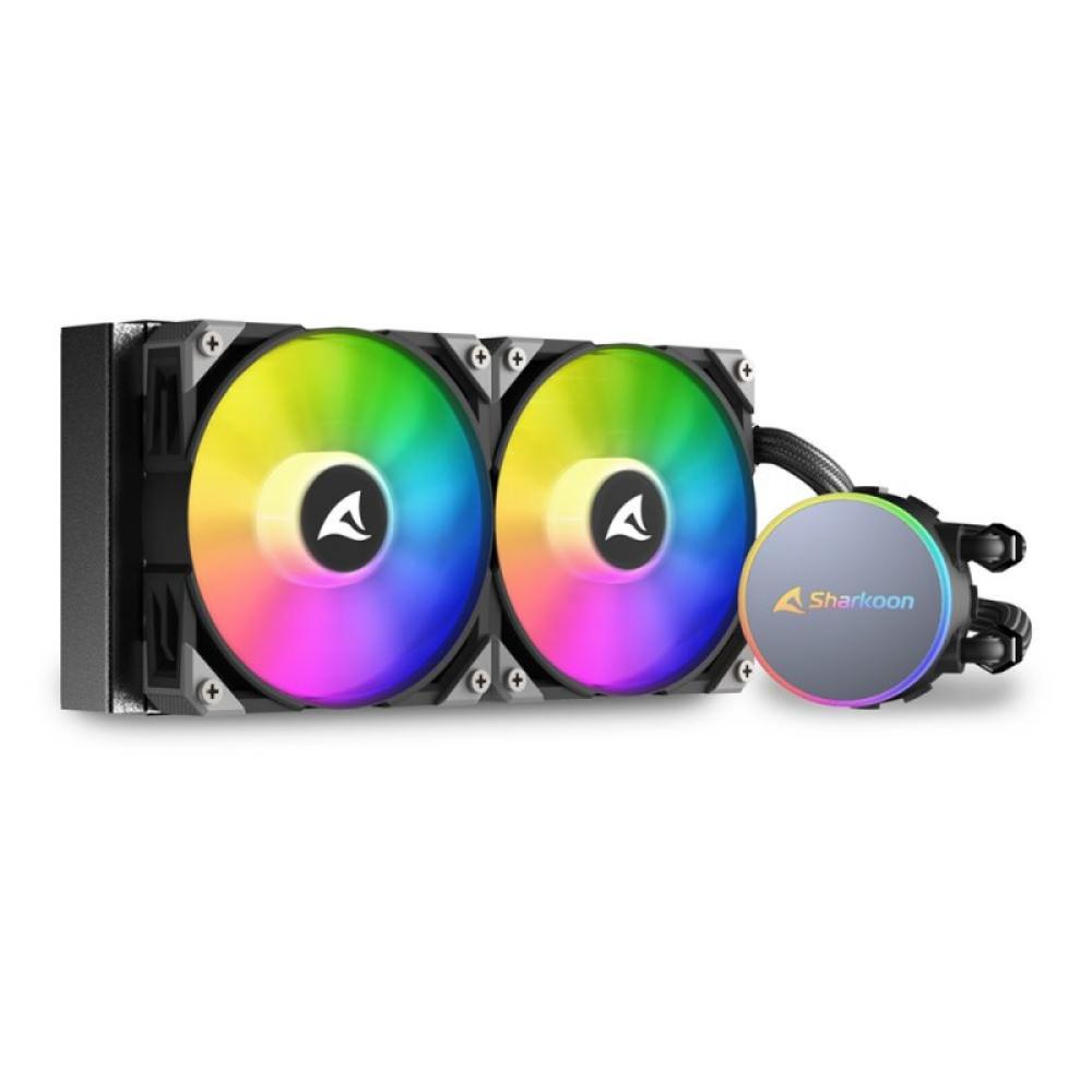 Sharkoon - S70 rgb Carcasa del ordenador, Procesador Sistema de refrigeración líquida todo en uno 12 cm Negro 1 pieza(s)