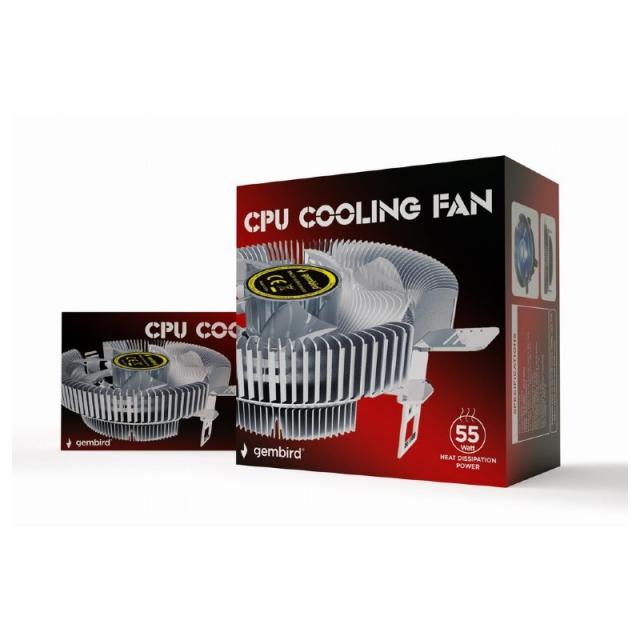 Gembird - CPU-HURACAN-X40 sistema de refrigeración para ordenador Procesador Refrigerador de aire 9 cm Transparente