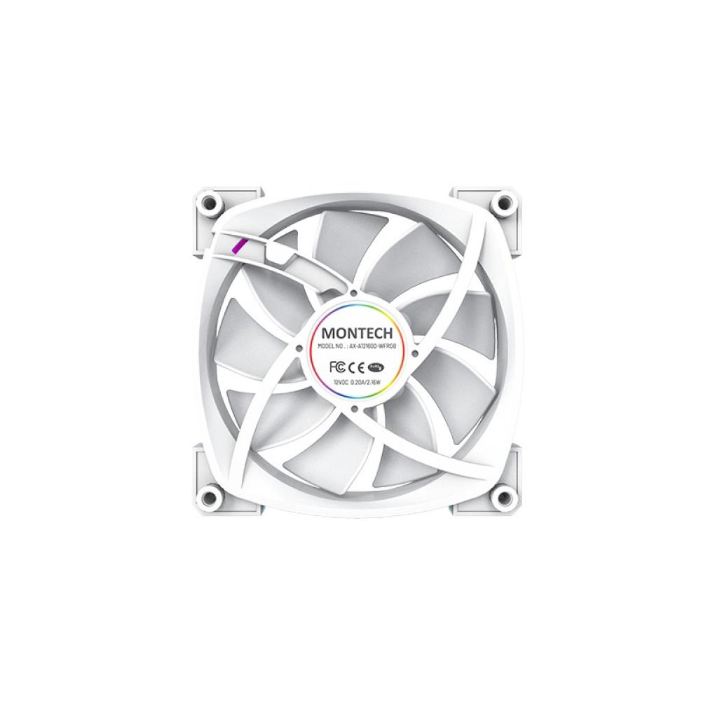 Montech - AX120 PWM Carcasa del ordenador, Procesador Módulo de ventilador 12 cm Blanco 1 pieza(s)
