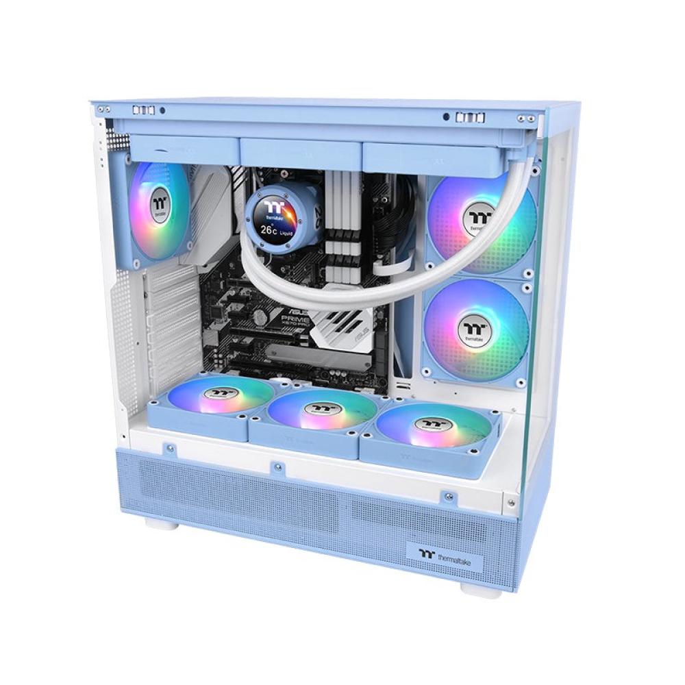 Thermaltake - CL-F198-PL12BU-A sistema de refrigeración para ordenador Carcasa del ordenador Ventilador 12 cm Azul 3 pieza(s)